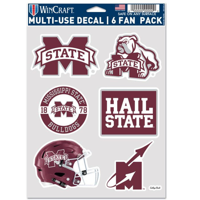 Mississippi State Bulldogs /College Vault 6 PACK HELMET Multi Use 6 Fan Pack