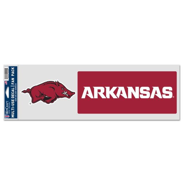 Calcomanías para fanáticos de Arkansas Razorbacks de 3,75" x 12"