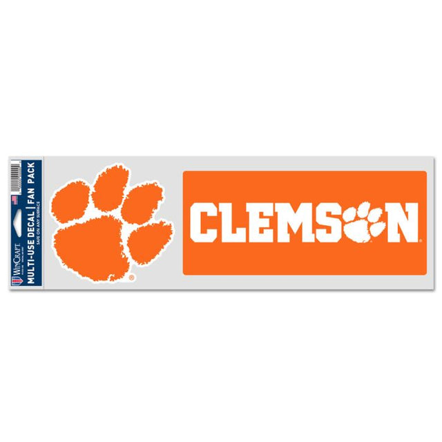 Calcomanías para fanáticos de los Clemson Tigers de 3,75" x 12"