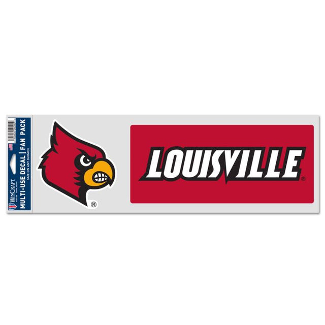 Calcomanías para fanáticos de los Louisville Cardinals de 3,75" x 12"