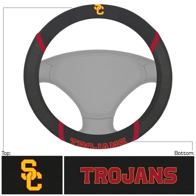 USC Trojans Steering Wheel Cover Mesh/Stitched