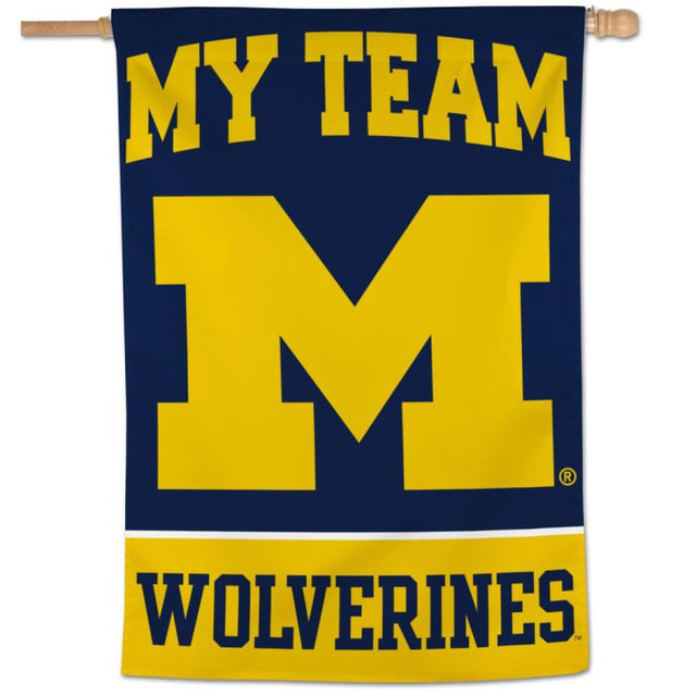 Bandera vertical MI EQUIPO de los Wolverines de Michigan de 28" x 40"