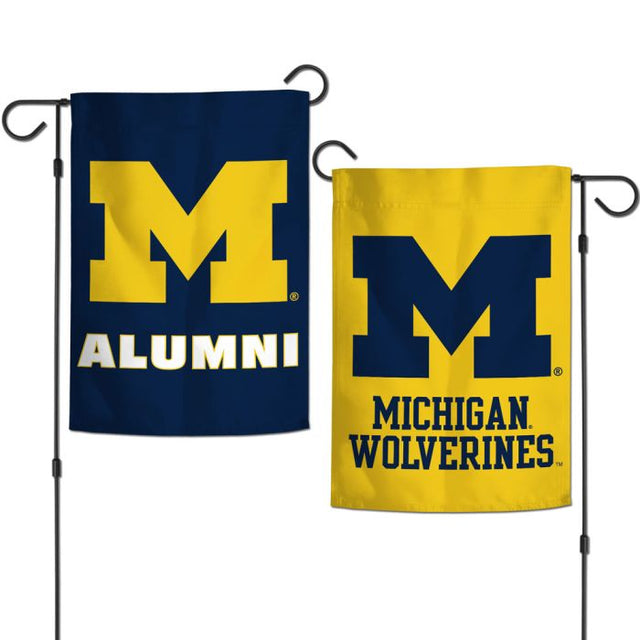 Banderas de jardín de exalumnos de Michigan Wolverines, de 2 lados, 12,5" x 18"