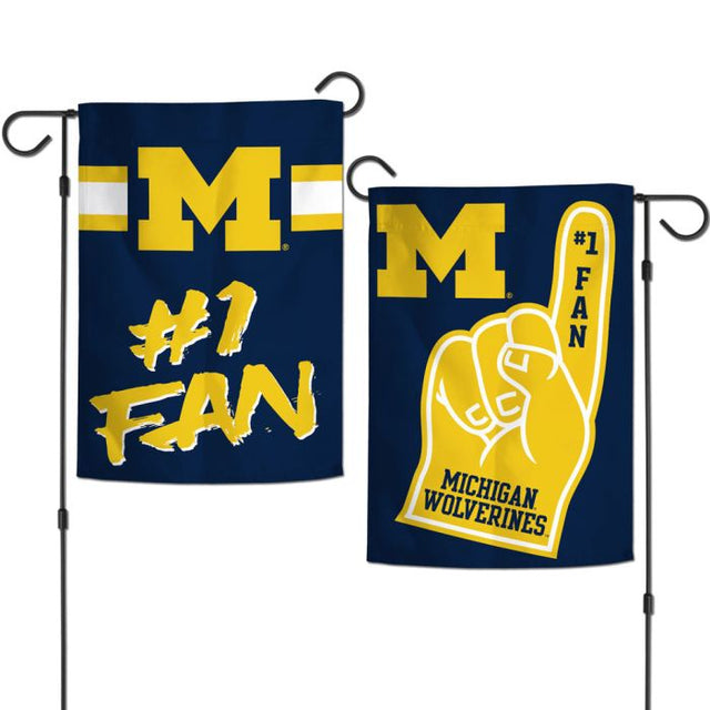 Banderas de jardín de aficionados de Michigan Wolverines n.º 1, de 2 lados, 12,5" x 18"