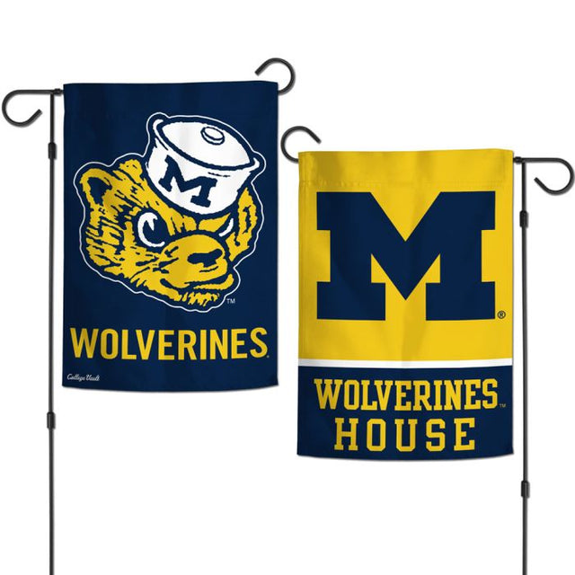 Banderas de jardín retro de Michigan Wolverines/College Vault, de 2 lados, 12,5" x 18"