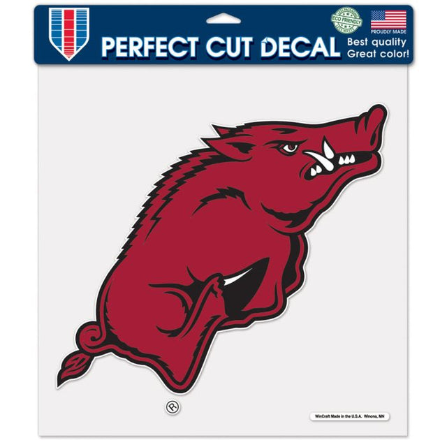 Calcomanía de color de corte perfecto de Arkansas Razorbacks de 12" x 12"