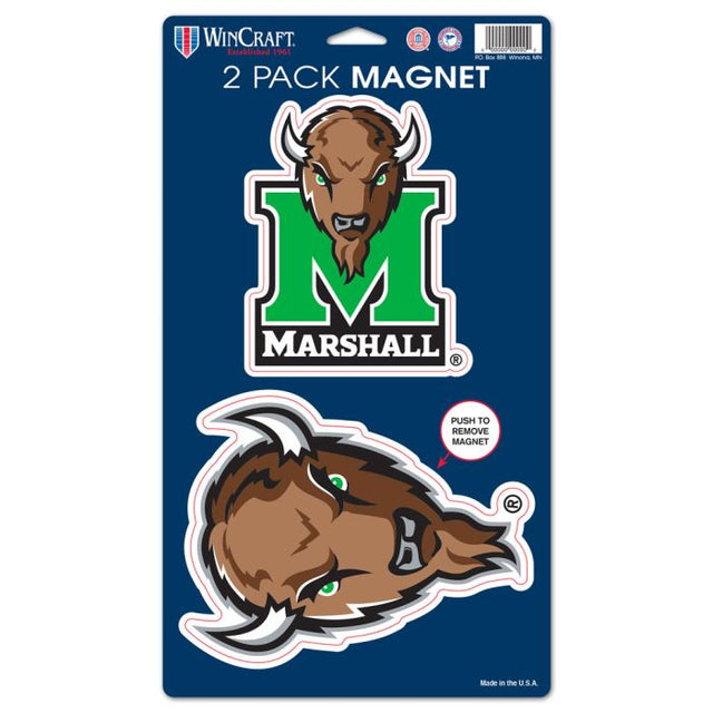 Paquete de 2 imanes de Marshall Thundering Herd de 5" x 9"