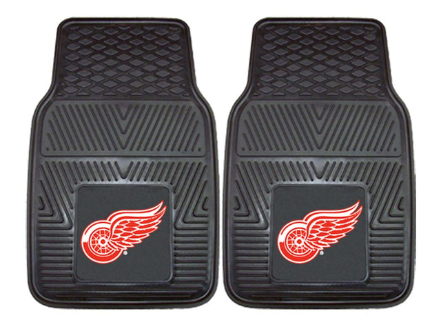 Alfombrillas de vinilo resistentes de 2 piezas para coche Detroit Red Wings