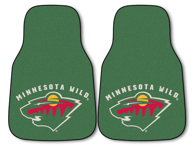 Juego de 2 alfombrillas para coche con estampado de Minnesota Wild