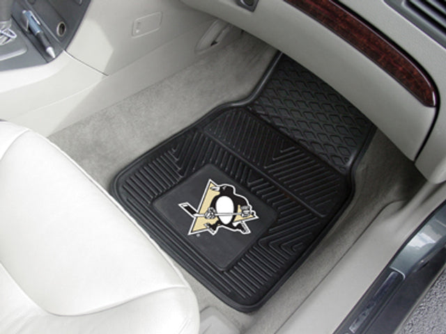 Alfombrillas de vinilo para coche de dos piezas resistentes de los Pittsburgh Penguins