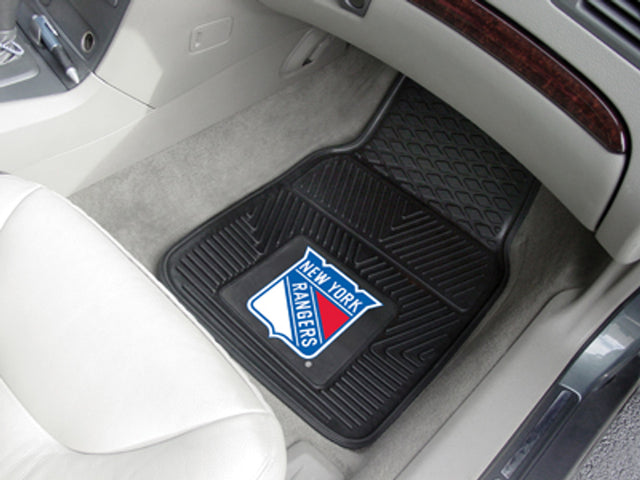 Alfombrillas de vinilo para coche de dos piezas resistentes de los New York Rangers