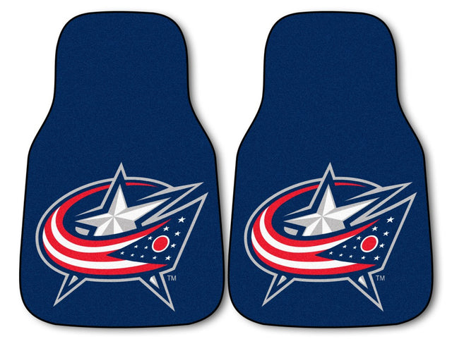 Juego de 2 alfombrillas estampadas para coche Columbus Blue Jackets