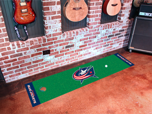 Alfombra verde para putting de Columbus Blue Jackets