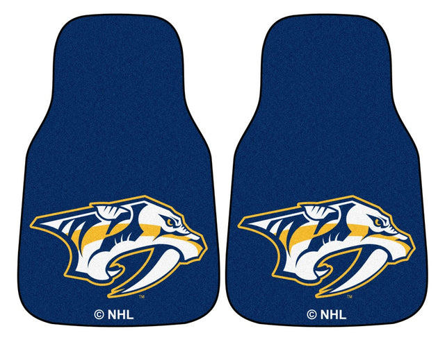 Juego de 2 alfombrillas para coche con estampado de los Nashville Predators