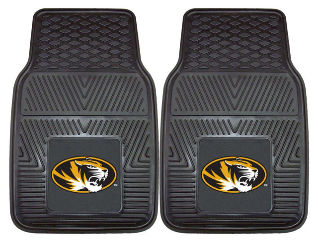 Alfombrillas de vinilo para coche de dos piezas resistentes de Missouri Tigers