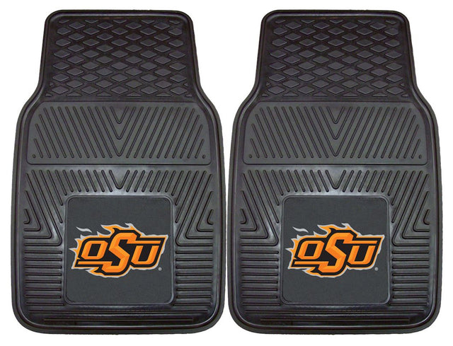 Alfombrillas de vinilo resistentes para coche de 2 piezas de los Oklahoma State Cowboys