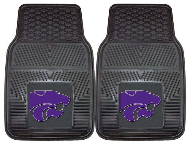 Alfombrillas de vinilo resistentes de 2 piezas para coche de Kansas State Wildcats