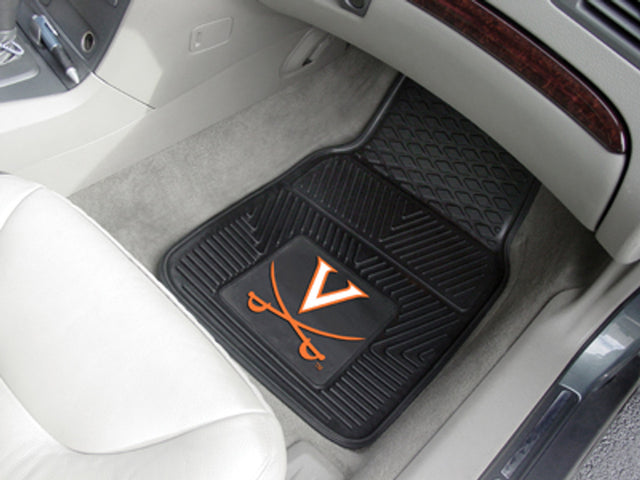 Alfombrillas de vinilo resistentes para coche de 2 piezas de los Virginia Cavaliers