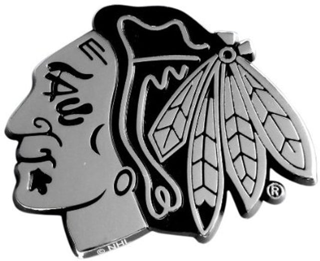 Emblema de metal cromado premium para automóvil de los Chicago Blackhawks