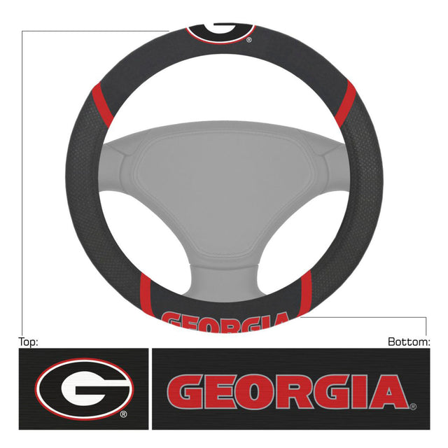 Georgia Bulldogs Steering Wheel Cover Mesh/Stitched