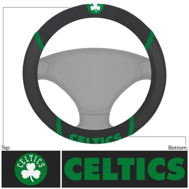 Boston Celtics Steering Wheel Cover Mesh/Stitched