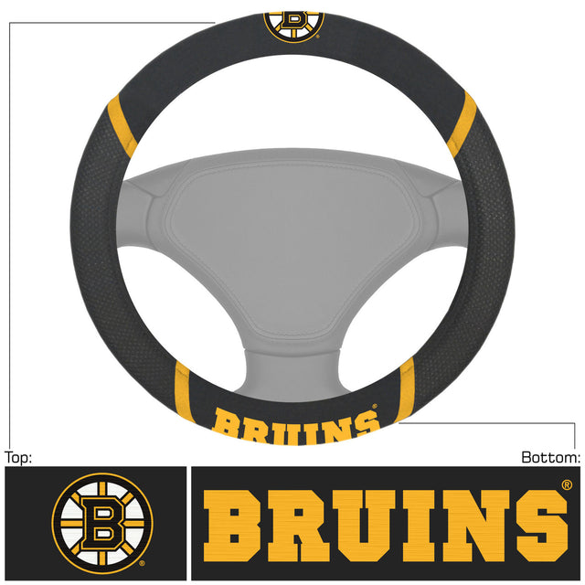 Funda de volante de los Boston Bruins con malla y costura