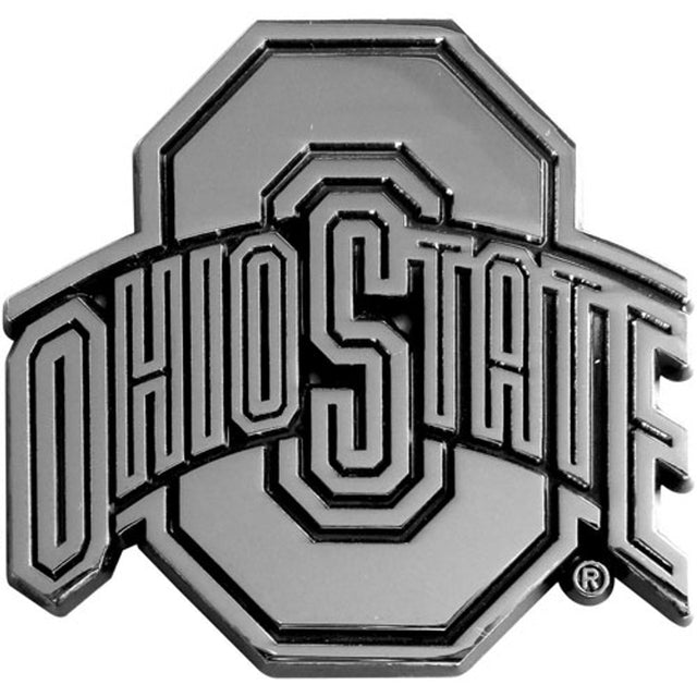 Emblema para automóvil de los Ohio State Buckeyes, metal cromado de primera calidad