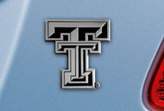 Emblema para automóvil de los Texas Tech Red Raiders, metal cromado de primera calidad