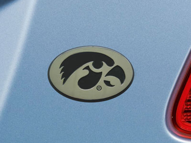 Emblema para automóvil de Iowa Hawkeyes de metal cromado de primera calidad