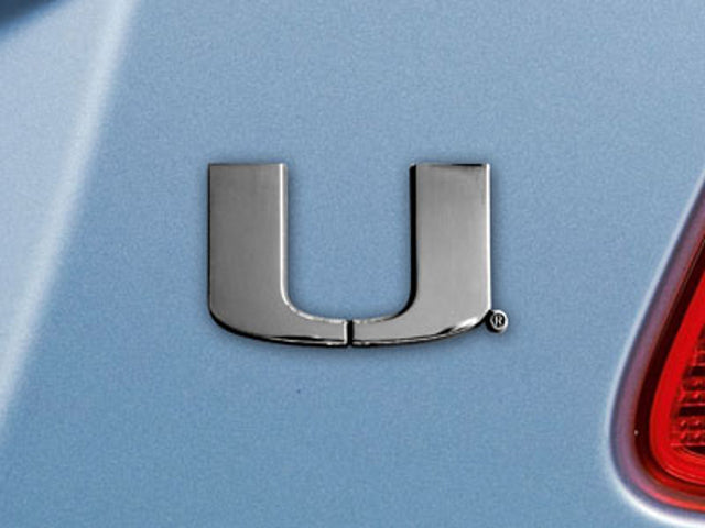 Emblema de metal cromado premium para automóvil de los Miami Hurricanes