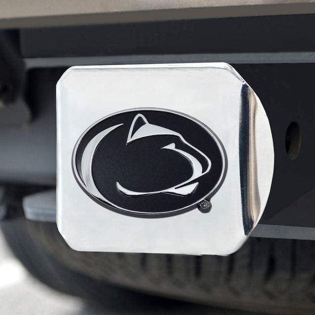 宾夕法尼亚州立大学 Nittany Lions Hitch Cover Chrome 上的徽标