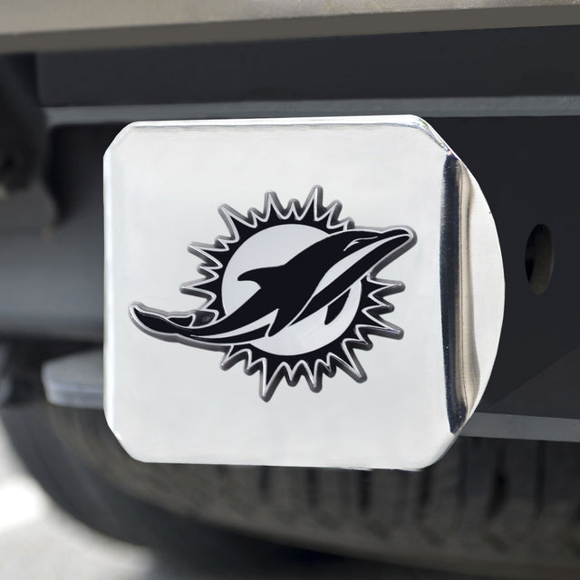 Miami Dolphins Hitch Cover Chrome Emblem on Chrome