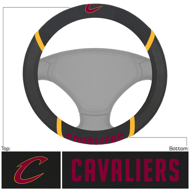 Cleveland Cavaliers Steering Wheel Cover Mesh/Stitched