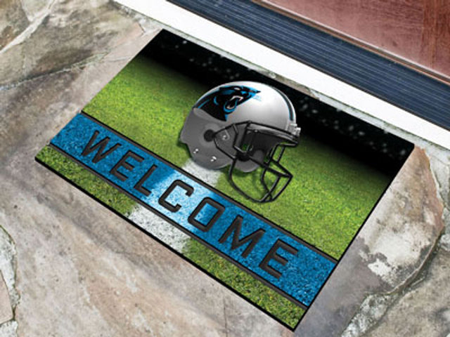 Carolina Panthers Door Mat 18x30 Welcome Crumb Rubber