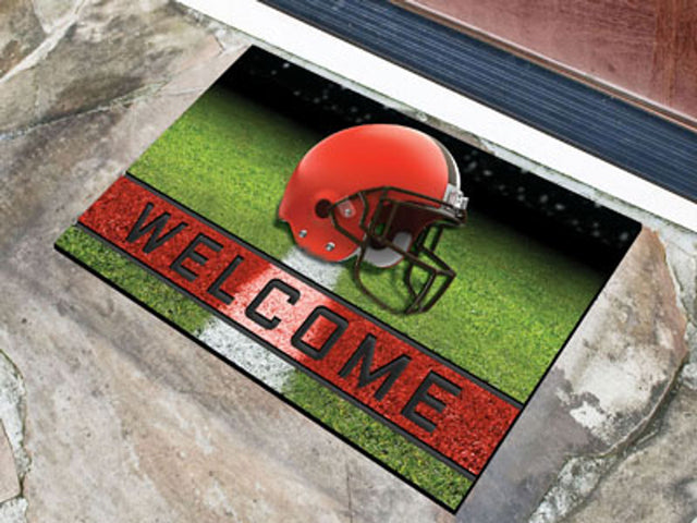 Felpudo de los Cleveland Browns de 18 x 30 pulgadas, goma granulada de bienvenida