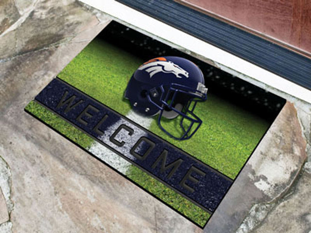 Felpudo de goma granulada de 18 x 30 cm de los Denver Broncos