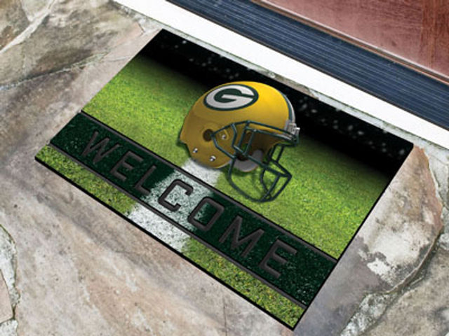 Felpudo de los Green Bay Packers de 18 x 30 pulgadas, goma granulada de bienvenida