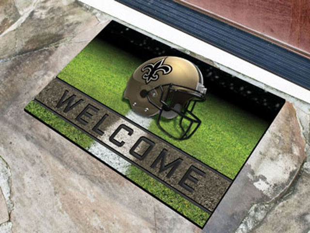 Felpudo de goma granulada de New Orleans Saints de 18 x 30 pulgadas