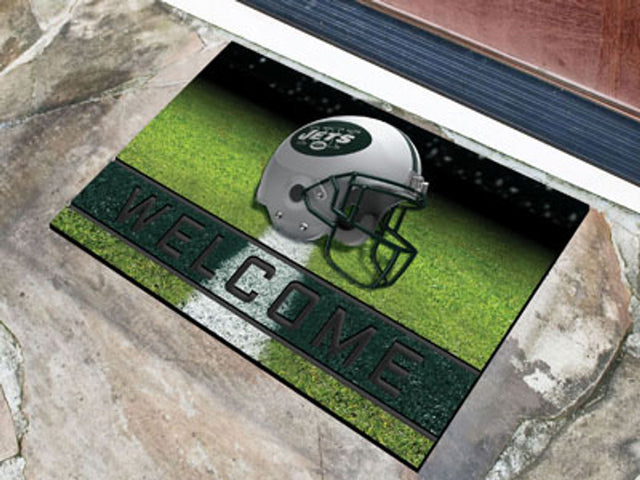 Felpudo de goma granulada de los New York Jets de 18 x 30 pulgadas