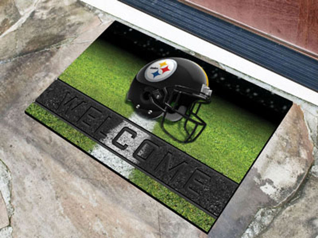 Pittsburgh Steelers Door Mat 18x30 Welcome Crumb Rubber