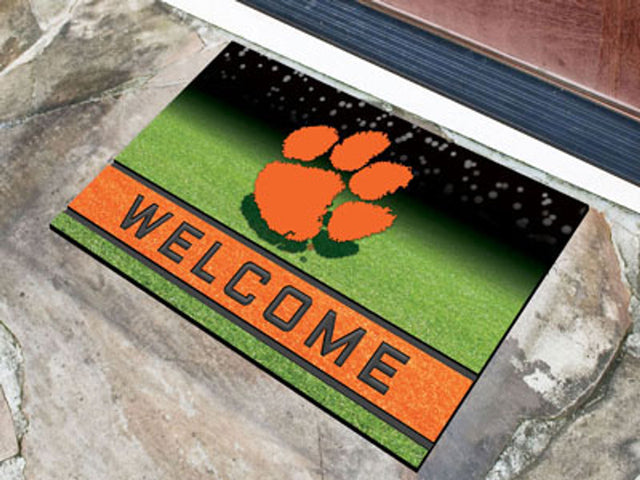 Felpudo Clemson Tigers 18 x 30 pulgadas, goma granulada de bienvenida