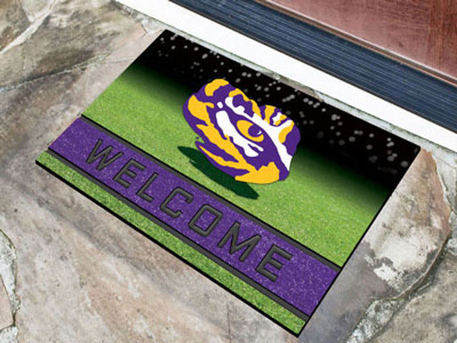 LSU Tigers Door Mat 18x30 Welcome Crumb Rubber