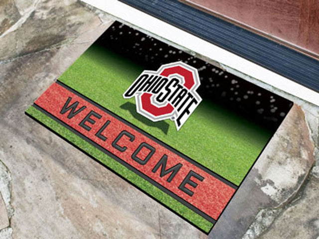 Ohio State Buckeyes Door Mat 18x30 Welcome Crumb Rubber