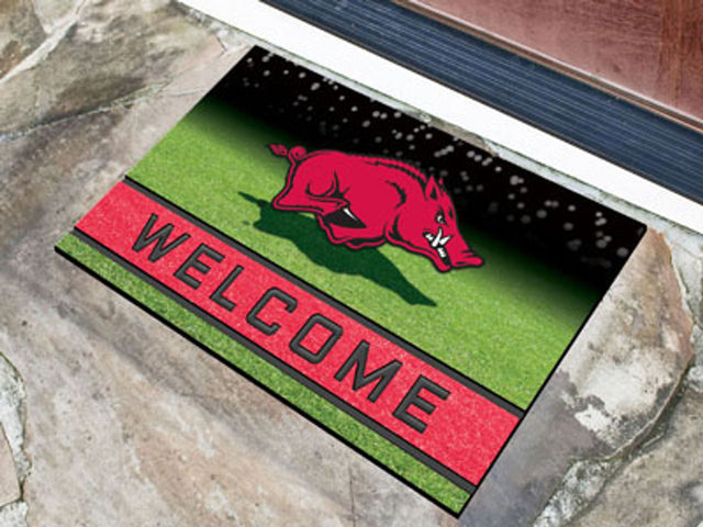 Felpudo Arkansas Razorbacks de 18 x 30 pulgadas, goma granulada de bienvenida