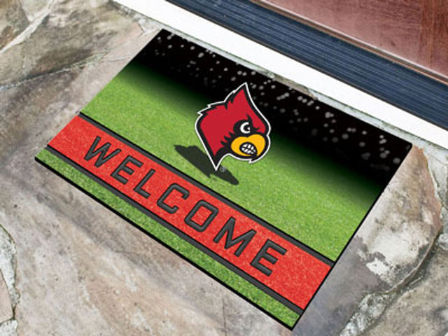 Louisville Cardinals Door Mat 18x30 Welcome Crumb Rubber