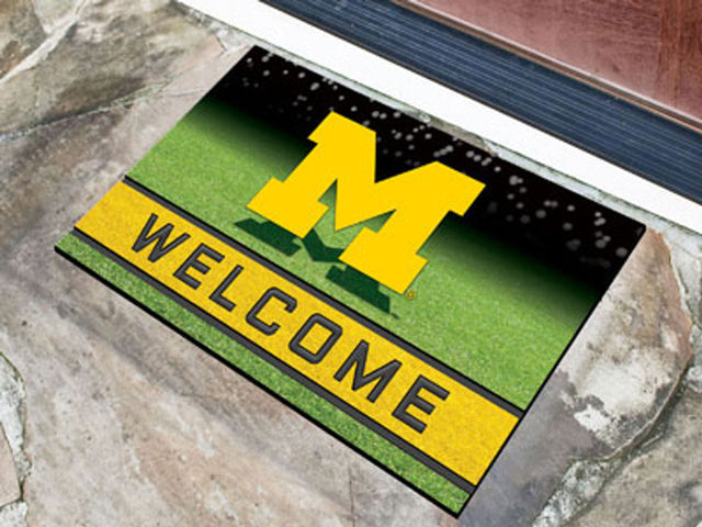 Michigan Wolverines Door Mat 18x30 Welcome Crumb Rubber