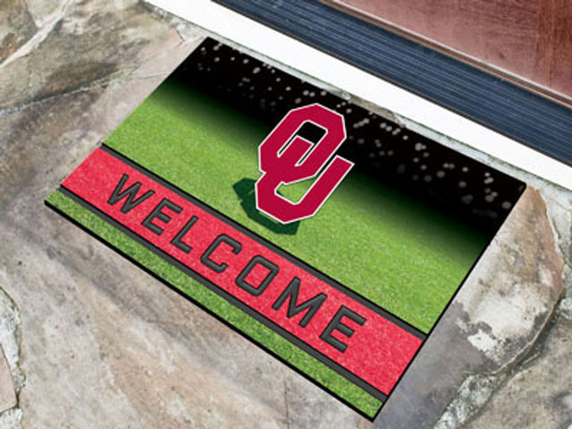 Felpudo Oklahoma Sooners 18 x 30 pulgadas, goma granulada de bienvenida