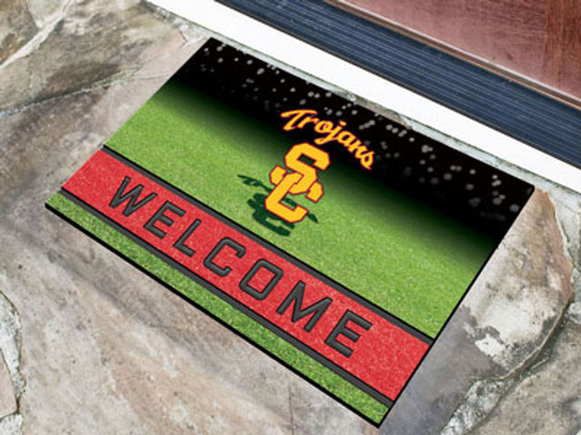 USC Trojans Door Mat 18x30 Welcome Crumb Rubber