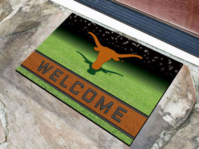 Felpudo Texas Longhorns de 18 x 30 pulgadas con diseño de miga de goma