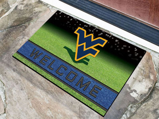 Felpudo de goma granulada de 18 x 30 cm de West Virginia Mountaineers